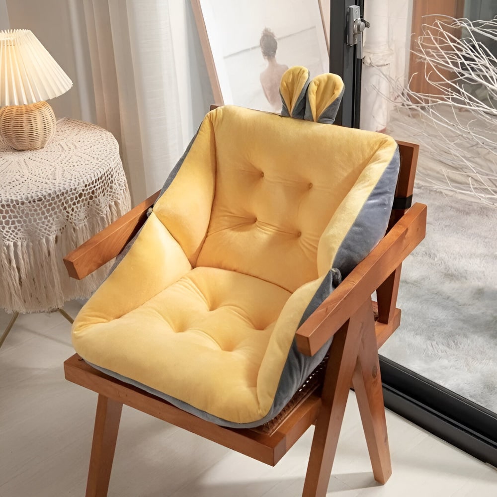 Chair Cushion Office Tufted Seat Velvet Plush Back Support Wings - Image 4