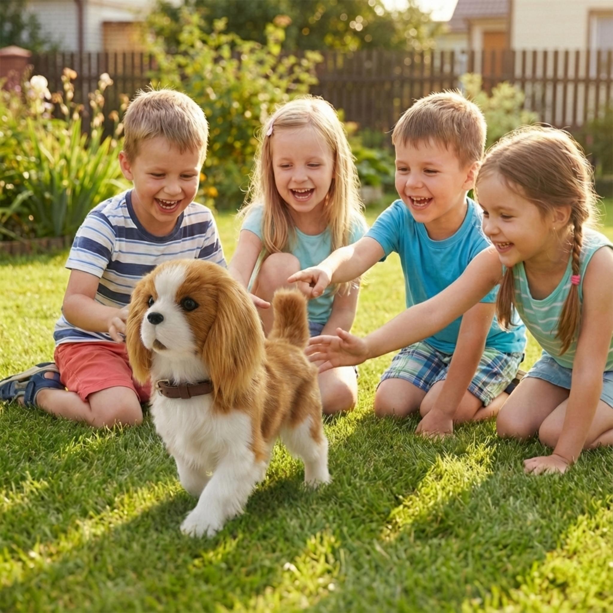 Interactive Realistic Cavalier King Charles Spaniel Robot Puppy Toy | Walks, Barks, and Wags Its Tail