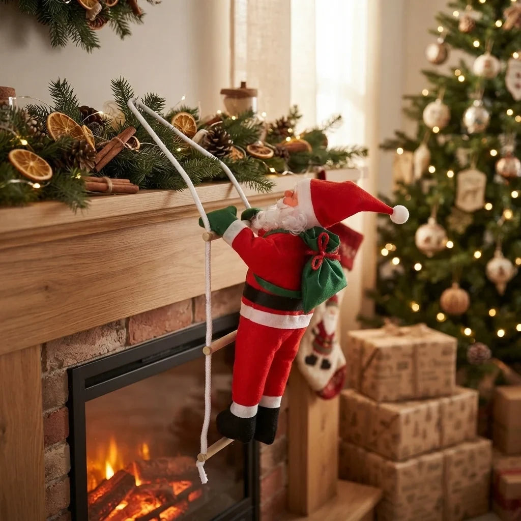 Christmas Decoration Climbing Santa with Rope Ladder for Indoor Tree and Wall Hanging - Image 5