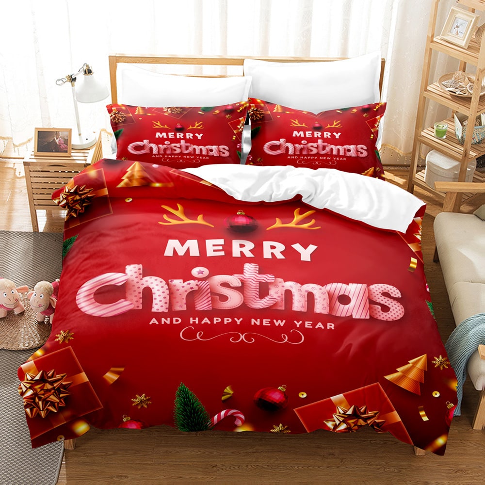 Christmas Digital Printed Duvet Cover Set with Pillowcases and Festive Bedding - Image 10