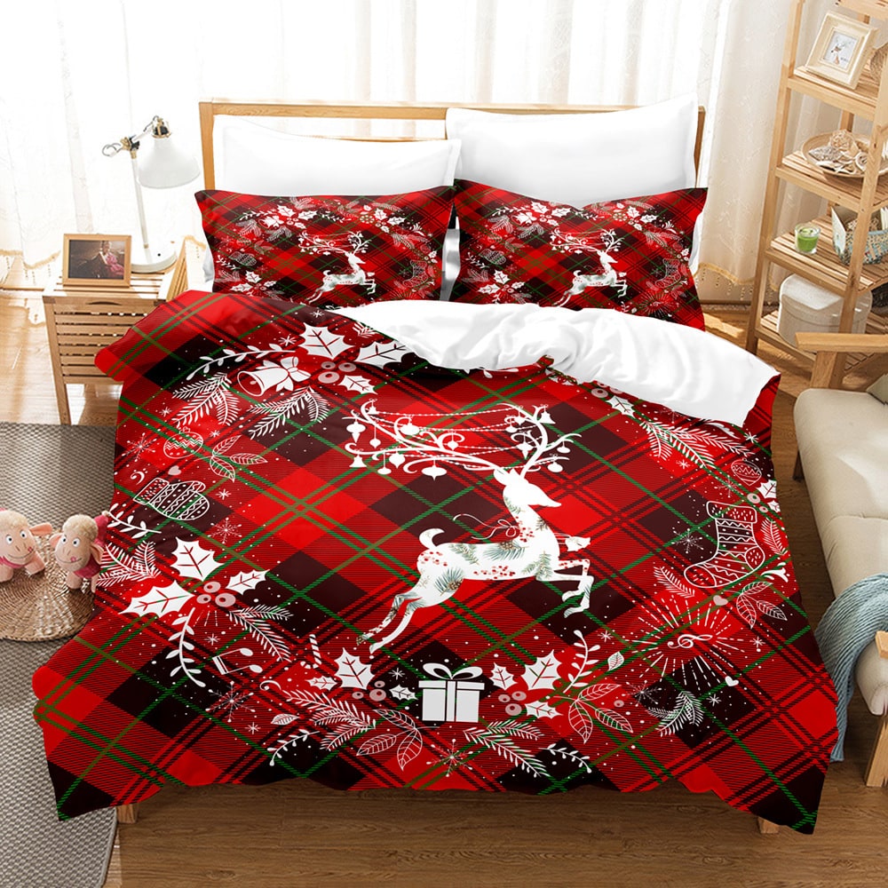 Christmas Digital Printed Duvet Cover Set with Pillowcases and Festive Bedding - Image 7