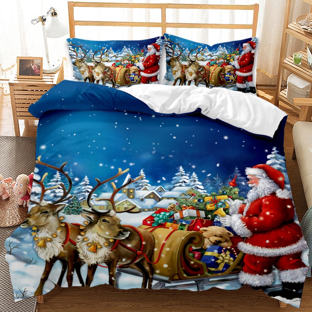 Christmas Duvet Cover Bedding Set with Matching Pillowcases and Digital Print - Image 7