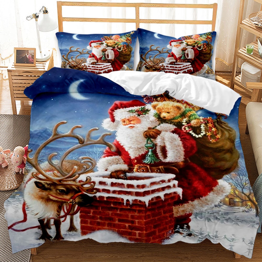 Christmas Duvet Cover Bedding Set with Matching Pillowcases and Digital Print - Image 8
