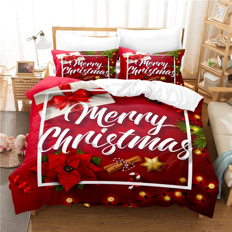 Christmas Duvet Cover Set with Pillowcases Holiday Bedding - Image 3