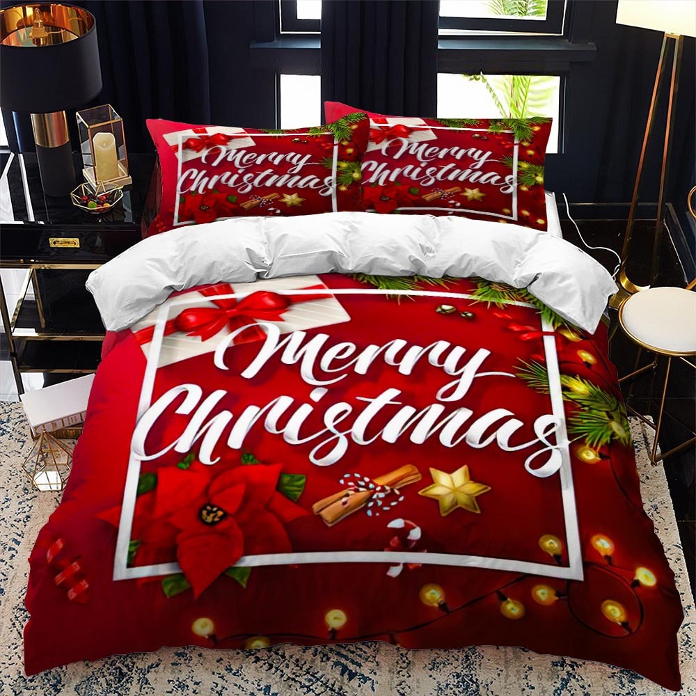 Christmas Duvet Cover Set with Pillowcases Holiday Bedding - Image 4