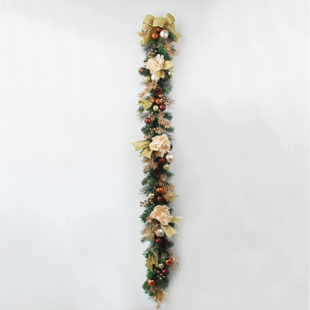 Christmas Garland for Mantle with Artificial Pine Ornaments and Gold Accents - Image 13
