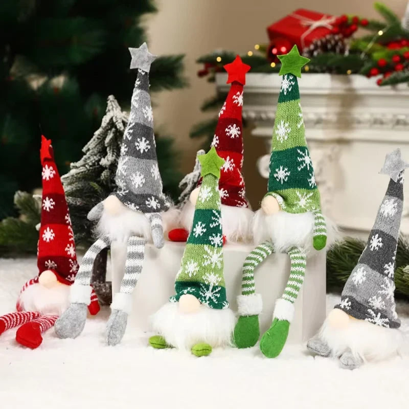 Christmas Gnome Light Up Plush Decoration with Knit Snowflake Hat and LED Glow - Image 7