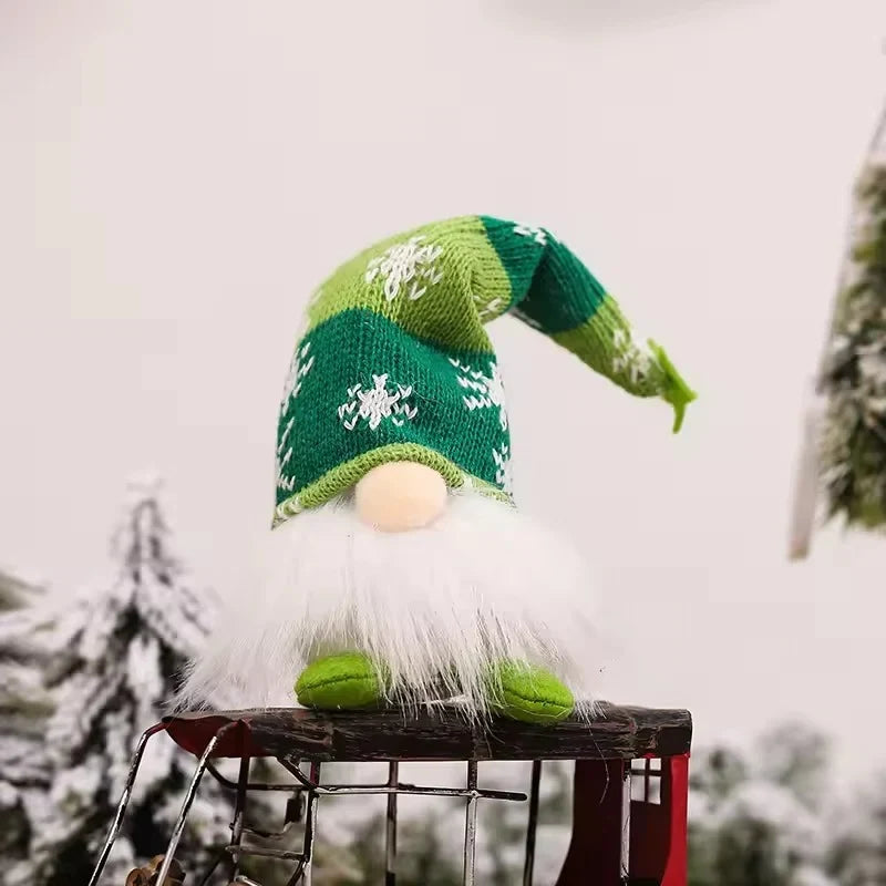 Christmas Gnome Light Up Plush Decoration with Knit Snowflake Hat and LED Glow - Image 9