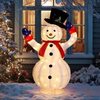 Christmas Lights Inflatable Outdoor Yard Decorations with LED Glow and Metal Stand - Image 3