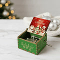 Christmas Music Box with Hand Crank Mechanical Movement and Laser-Engraved Wooden Design - Image 1