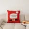 Christmas Pillow Cover with Festive Embroidered Design and Woven Square Throw Accent - Image 1
