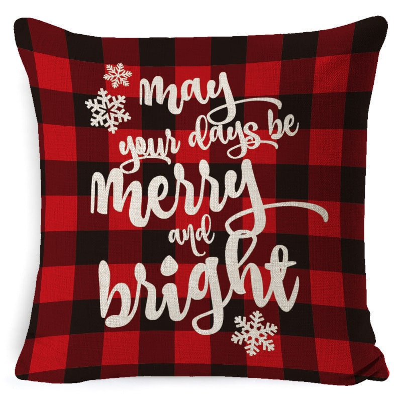 Christmas Pillow Covers with Throw Square Decorative Accent Festive Linen-Look Design - Image 10