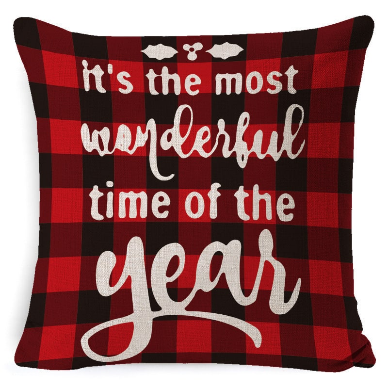 Christmas Pillow Covers with Throw Square Decorative Accent Festive Linen-Look Design - Image 19