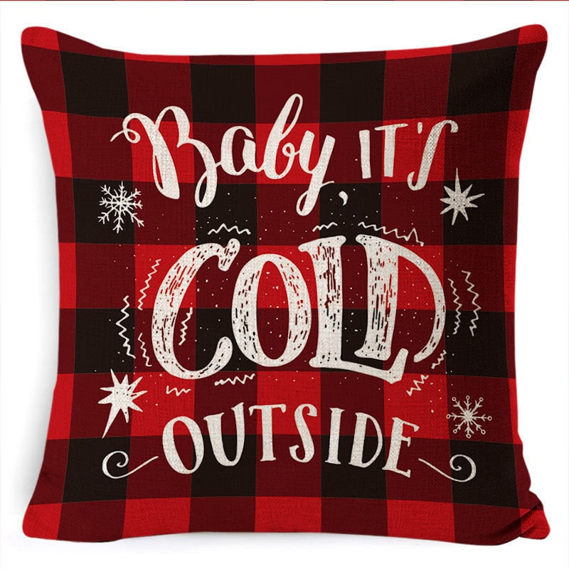 Christmas Pillow Covers with Throw Square Decorative Accent Festive Linen-Look Design - Image 20