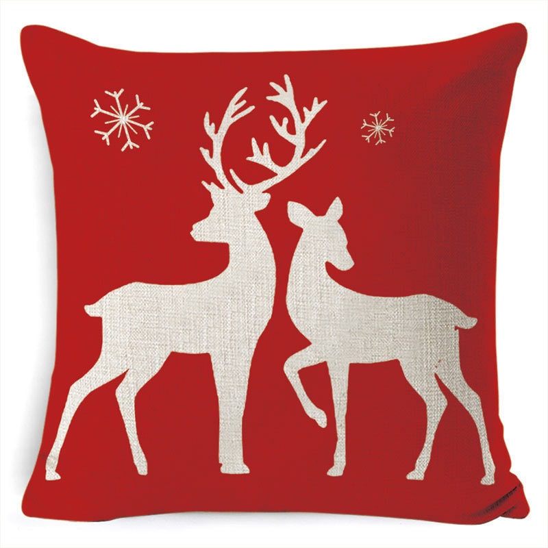 Christmas Pillow Covers with Throw Square Decorative Accent Festive Linen-Look Design - Image 22