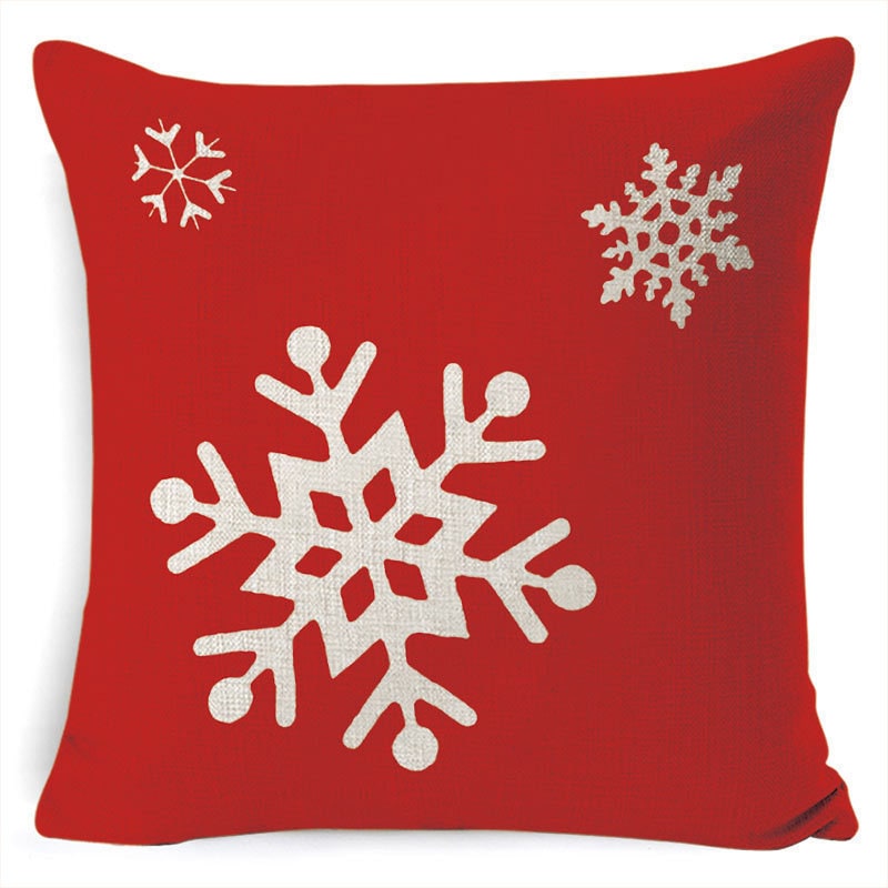 Christmas Pillow Covers with Throw Square Decorative Accent Festive Linen-Look Design - Image 3