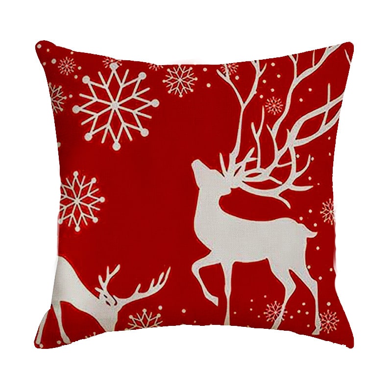 Christmas Pillow Covers with Throw Square Decorative Accent Festive Linen-Look Design - Image 38