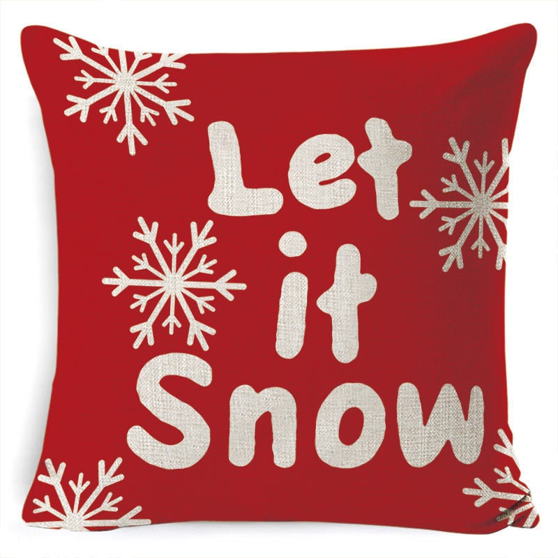 Christmas Pillow Covers with Throw Square Decorative Accent Festive Linen-Look Design - Image 39