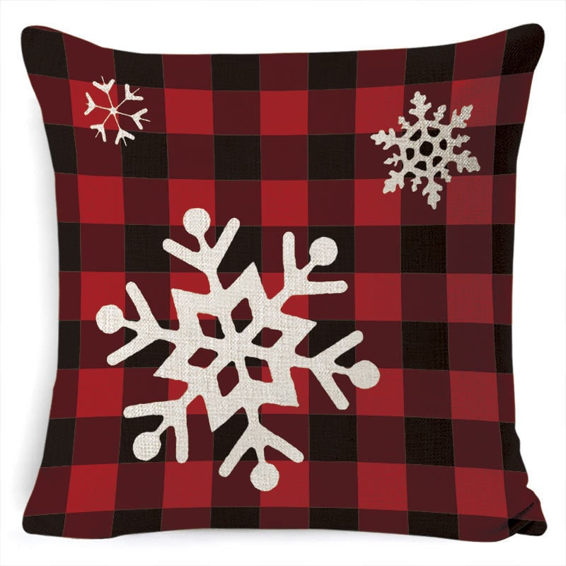 Christmas Pillow Covers with Throw Square Decorative Accent Festive Linen-Look Design - Image 42