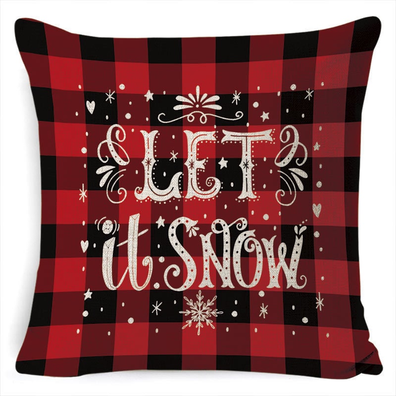 Christmas Pillow Covers with Throw Square Decorative Accent Festive Linen-Look Design - Image 6