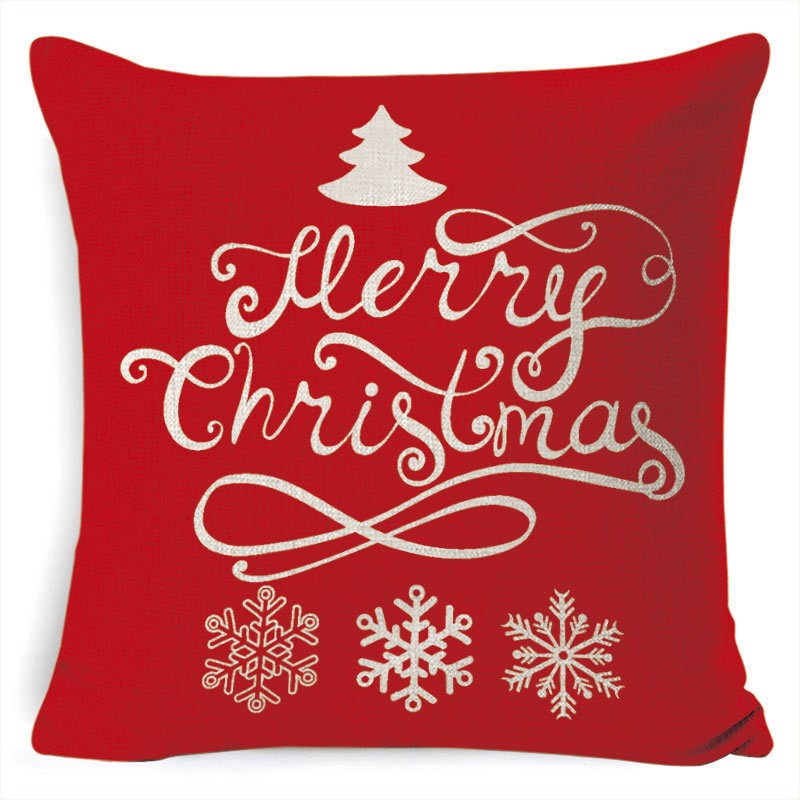 Christmas Pillow Covers with Throw Square Decorative Accent Festive Linen-Look Design - Image 7