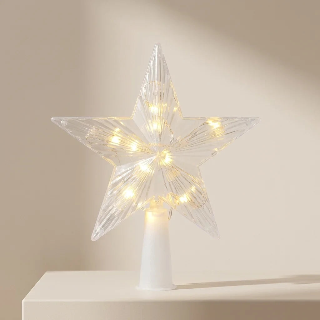 Christmas Tree Topper Star Light LED Battery Operated with Switch Control - Image 1