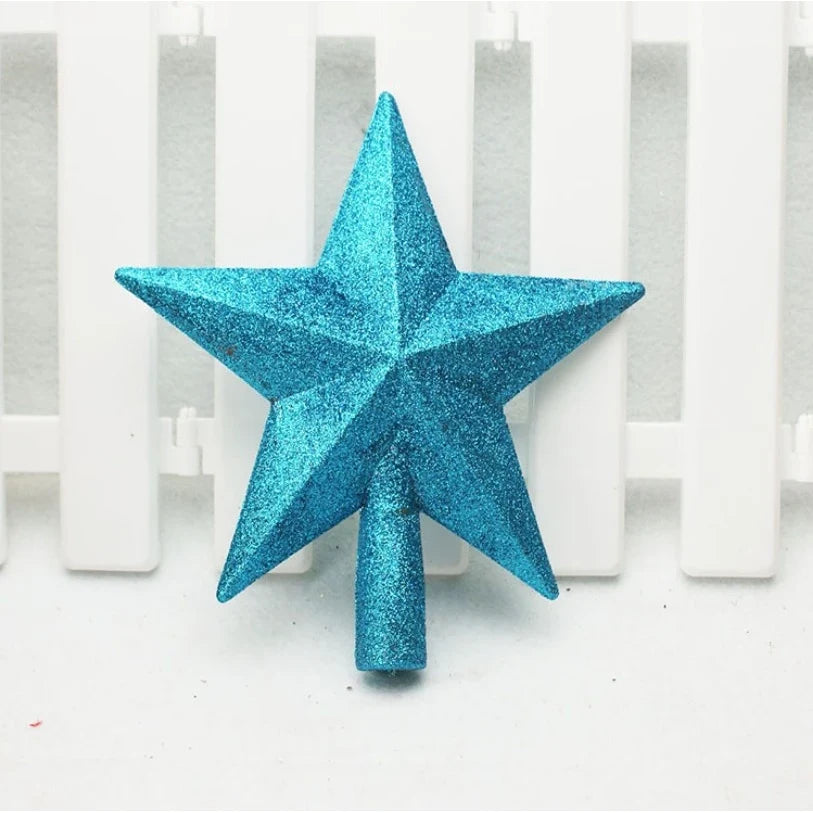 Christmas Tree Topper Star with Glitter Finish 8 Inch Shatterproof Plastic Holiday Decoration - Image 3