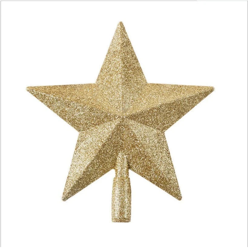 Christmas Tree Topper Star with Glitter Finish 8 Inch Shatterproof Plastic Holiday Decoration - Image 4