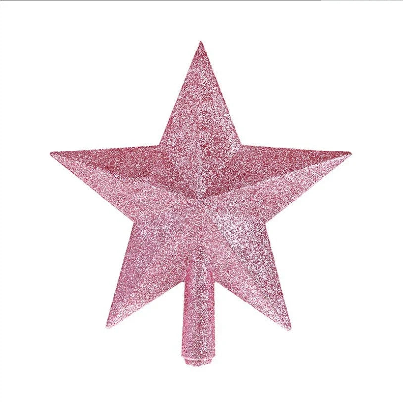Christmas Tree Topper Star with Glitter Finish 8 Inch Shatterproof Plastic Holiday Decoration - Image 5