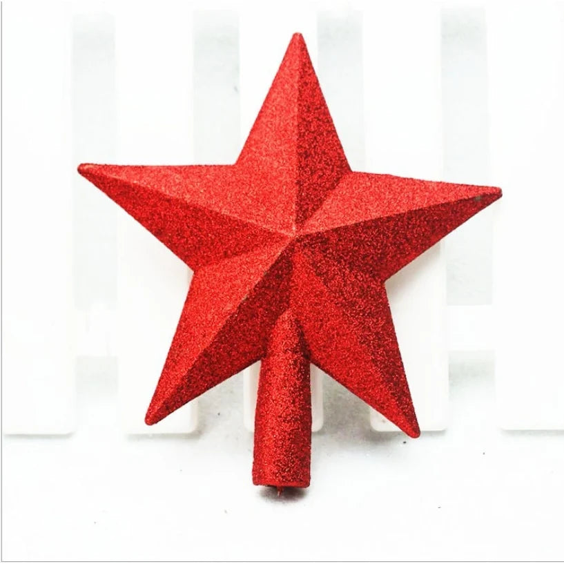 Christmas Tree Topper Star with Glitter Finish 8 Inch Shatterproof Plastic Holiday Decoration - Image 6
