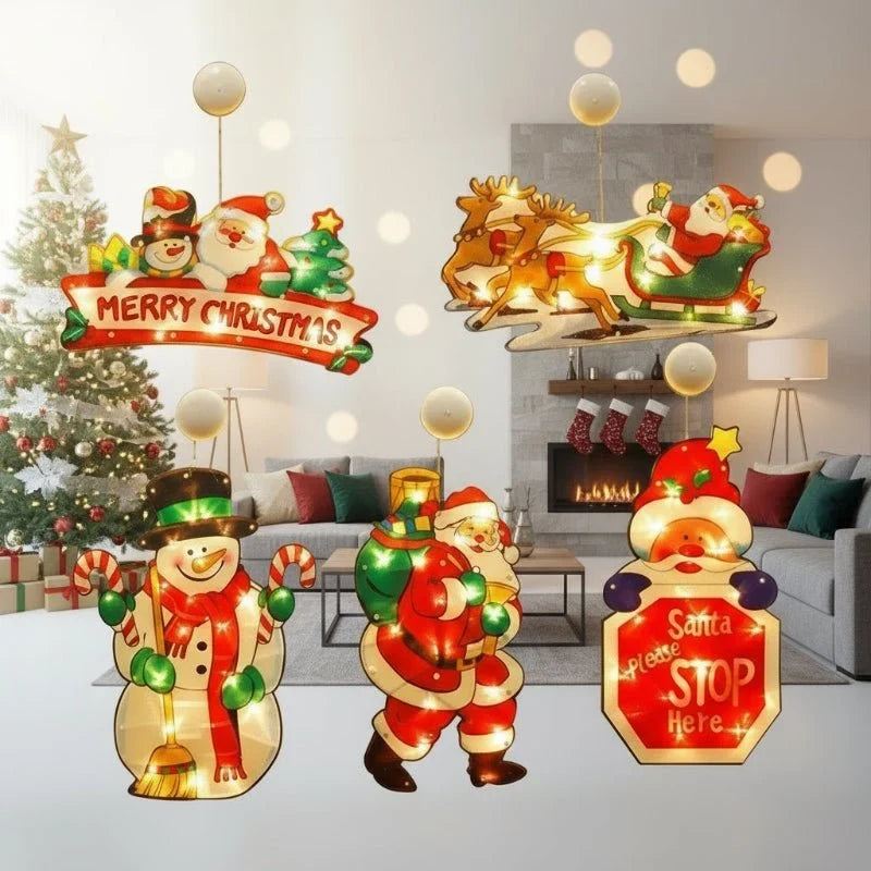 Christmas Window Lights with Warm White LED and Suction Cup Mount Battery Operated - Image 1