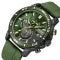 Chronograph Watch with Silicone Strap 53mm Sporty Design Three Subdials and Date Display - Image 1