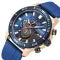 Chronograph Watch with Silicone Strap 53mm Sporty Design Three Subdials and Date Display - Image 2