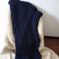 Chunky Knit Blanket with Bulky Yarn Hand-Woven Cable Throw with Soft Weighted Fill - Image 11