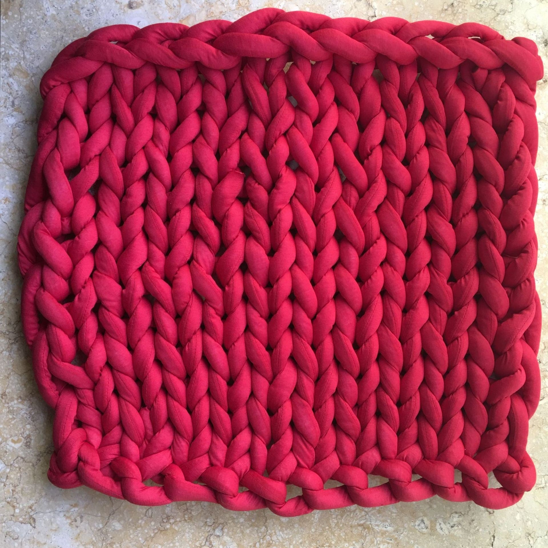 Chunky Knit Blanket with Bulky Yarn Hand-Woven Cable Throw with Soft Weighted Fill - Image 9