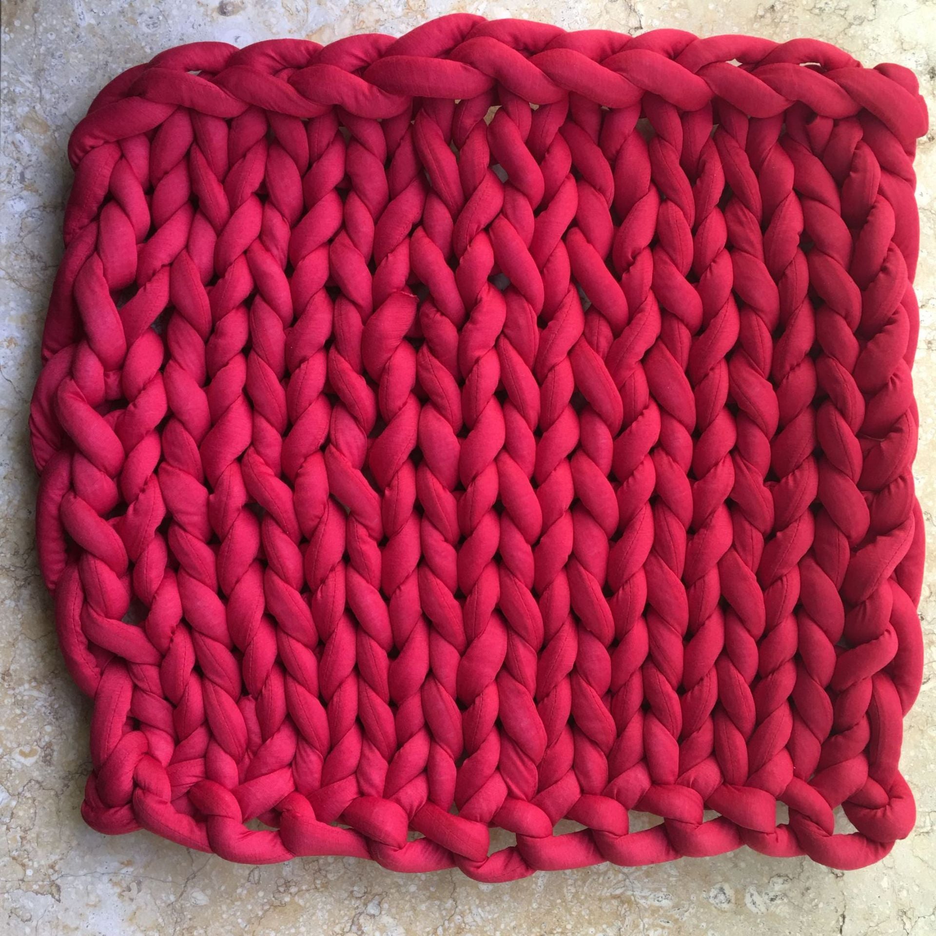 Chunky Knit Blanket with Bulky Yarn Hand-Woven Cable Throw with Soft Weighted Fill - Image 9