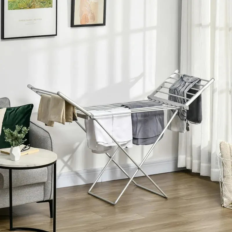 Clothes Drying Rack Foldable Heated Electric Aluminum Portable Indoor Airer - Image 2