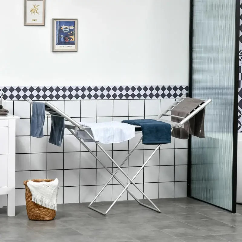 Clothes Drying Rack Foldable Heated Electric Aluminum Portable Indoor Airer - Image 3