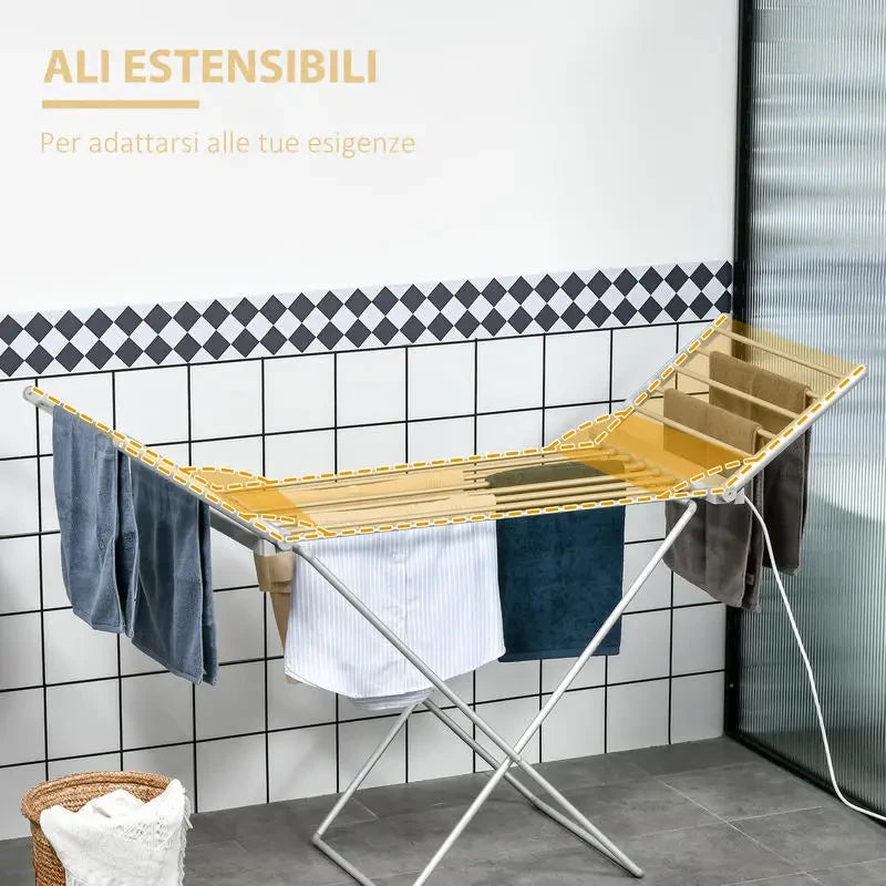 Clothes Drying Rack Foldable Heated Electric Aluminum Portable Indoor Airer - Image 8
