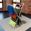 Clothes Drying Rack Folding Laundry Freestanding with Aluminum Frame and Flat Storage - Image 1