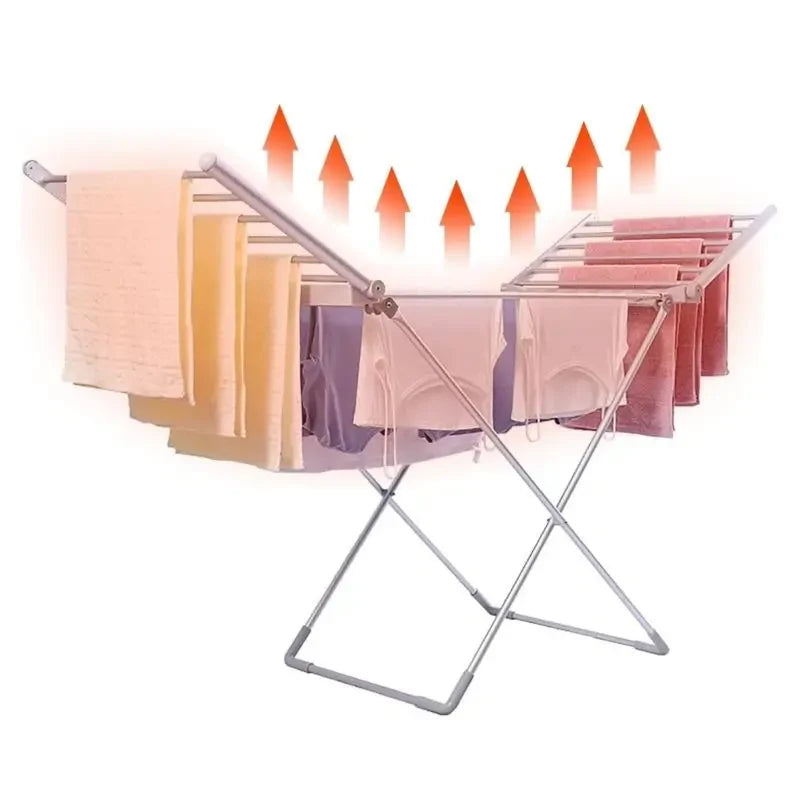 Clothes Drying Rack with Heated Electric Airer Foldable Energy Efficient Dryer Indoor - Image 1