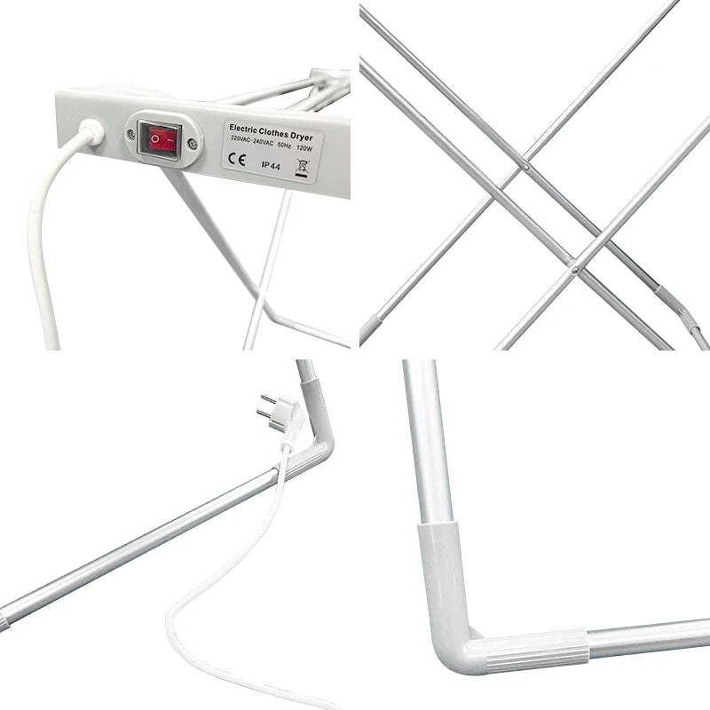Clothes Drying Rack with Heated Electric Airer Foldable Energy Efficient Dryer Indoor - Image 2