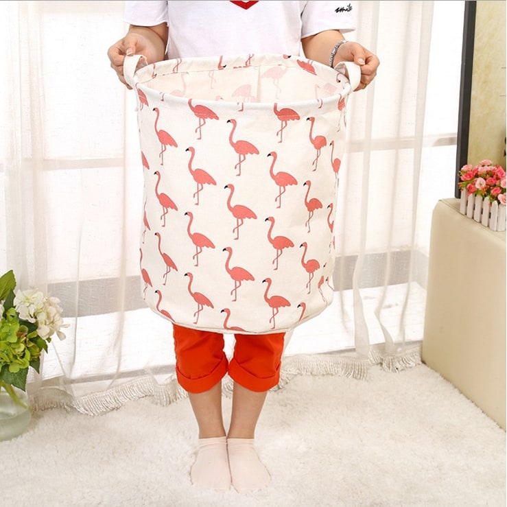 Collapsible Laundry Basket and Hamper with Handles Foldable Washing in Cotton Canvas - Image 5