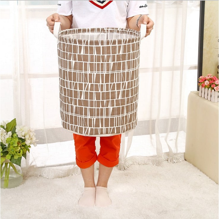 Collapsible Laundry Basket and Hamper with Handles Foldable Washing in Cotton Canvas - Image 7