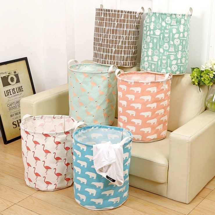 Collapsible Laundry Basket and Hamper with Handles Foldable Washing in Cotton Canvas - Image 8
