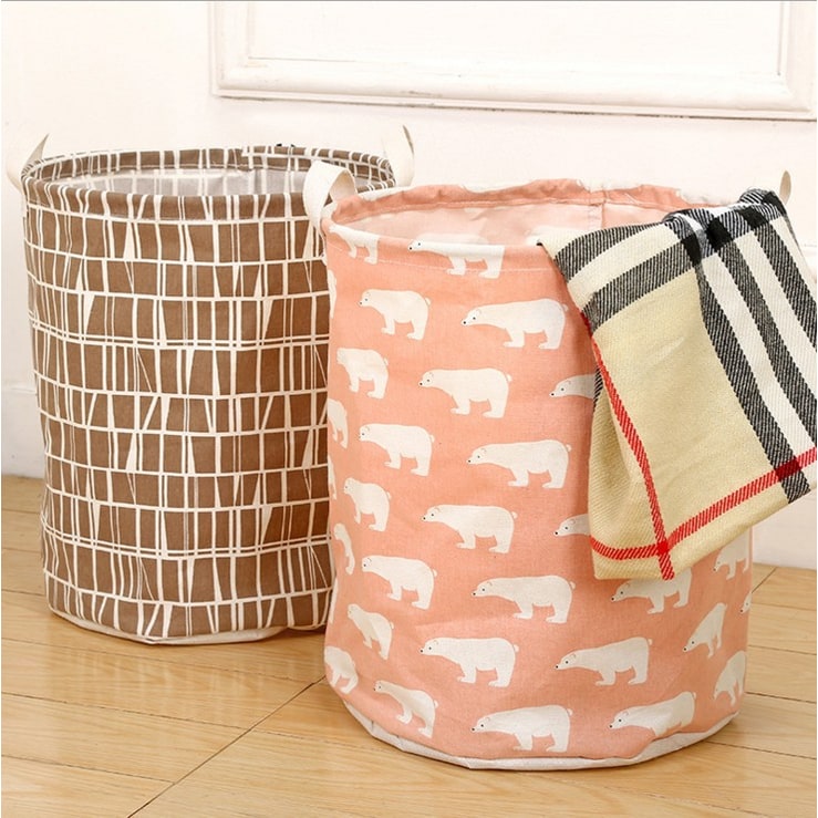 Collapsible Laundry Basket and Hamper with Handles Foldable Washing in Cotton Canvas - Image 9