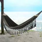 Cozy Outdoor Hammock with Wooden Supports – Perfect for Garden Relaxation