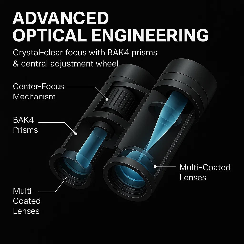Compact Binoculars High Magnification Waterproof Pocket Portable Foldable Outdoor Hiking - Image 5
