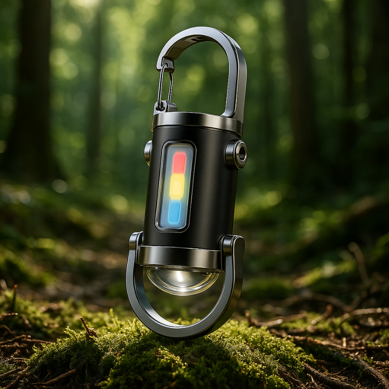 Compact Edc Flashlight with Carabiner Clip Rechargeable Mini Keychain LED - Image 1