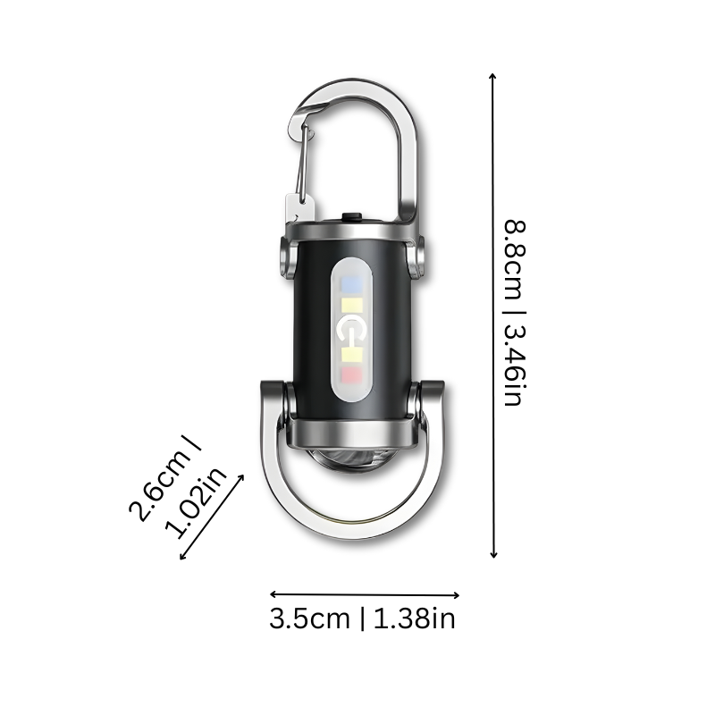 Compact Edc Flashlight with Carabiner Clip Rechargeable Mini Keychain LED - Image 2